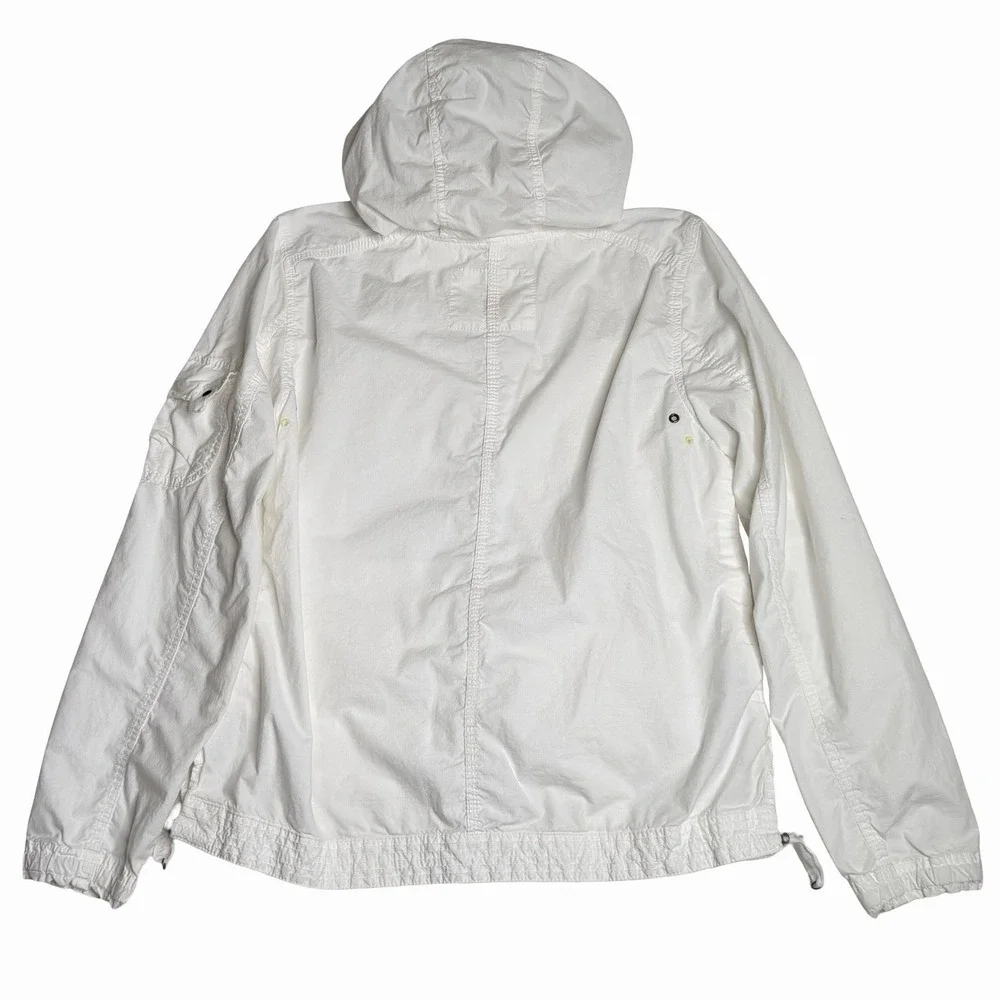 Eddie Bauer‎ Lightweight Hooded Utility Jacket Cotton Stretch White Men's L Tall